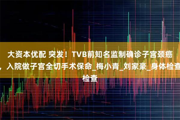 大资本优配 突发！TVB前知名监制确诊子宫颈癌，入院做子宫全切手术保命_梅小青_刘家豪_身体检查